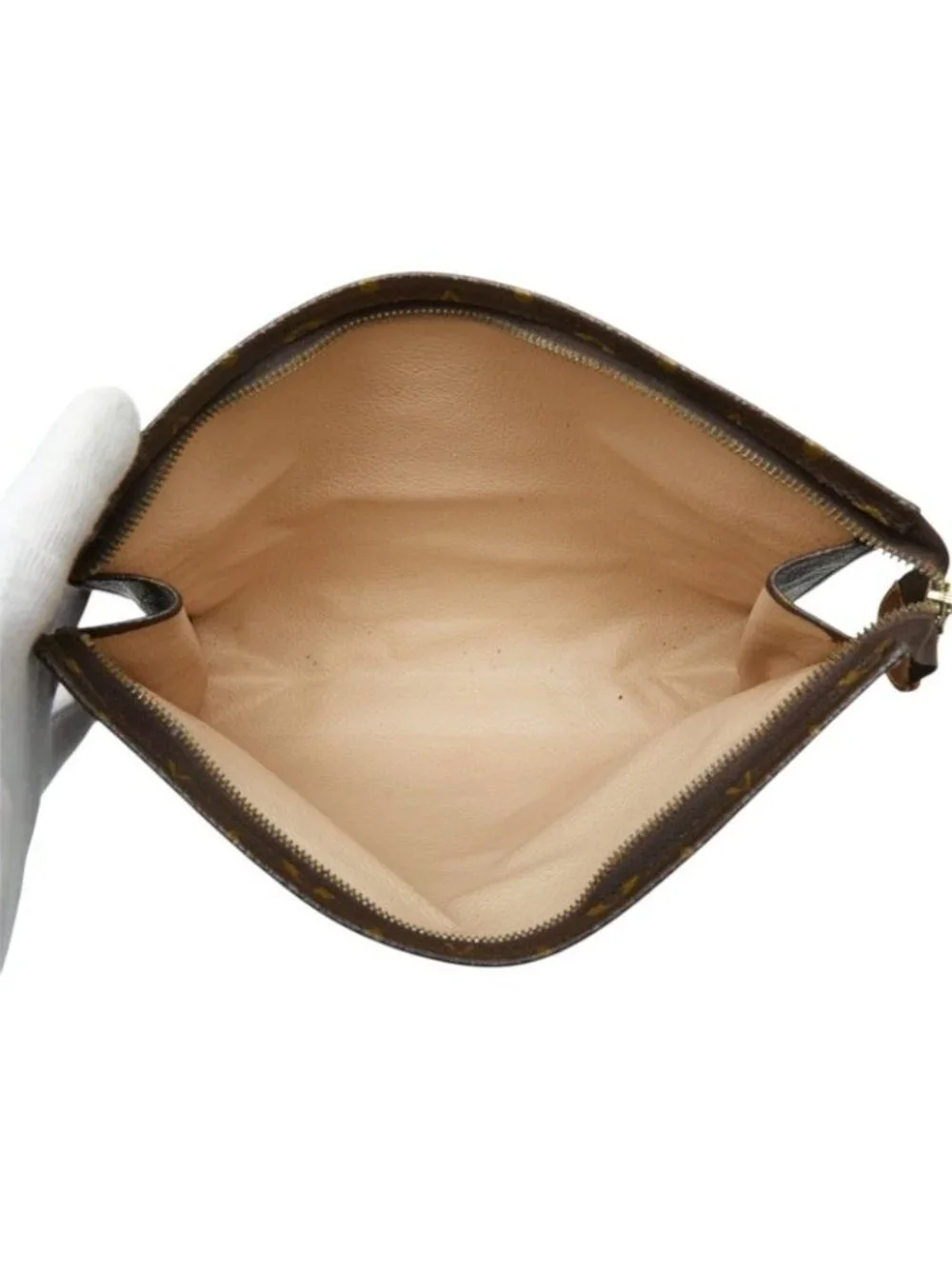 Louis Vuitton Monogram Poche Toilette 26 Clutch Pouch Brown Leather